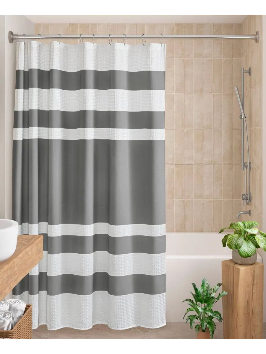 Шторка для душа spa waffle 3m-scotchgard, 72" x 72" Madison Park — изображение 1 из 9, темно-серый