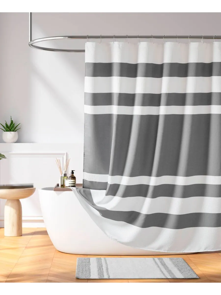 Шторка для душа spa waffle 3m-scotchgard, 72" x 72" Madison Park — изображение 2 из 9, темно-серый