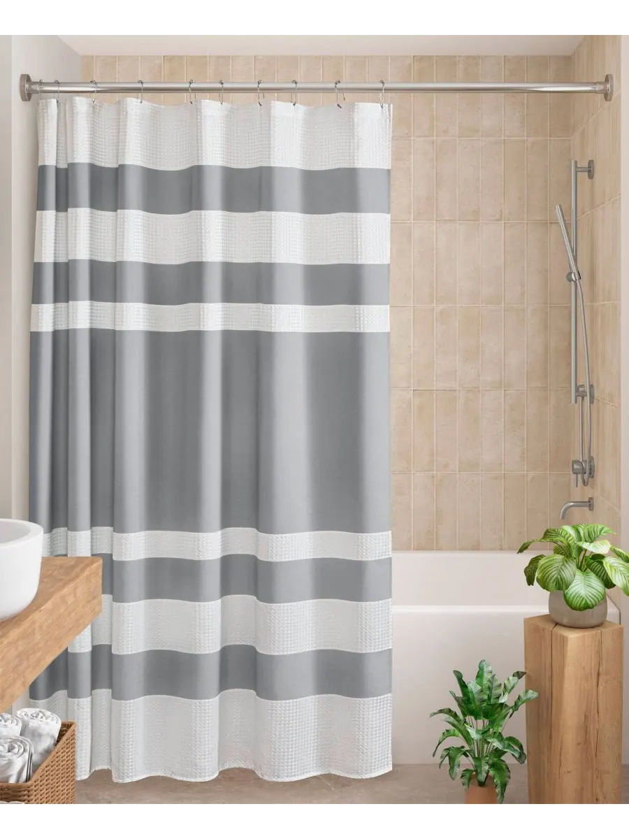 Шторка для душа spa waffle 3m-scotchgard, 72" x 72" Madison Park — изображение 1 из 9, серый