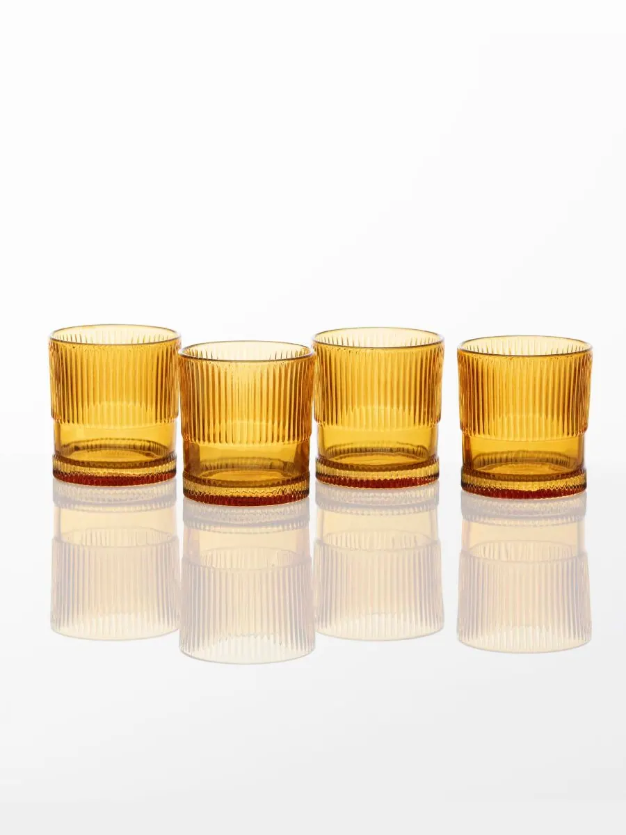 Набор из 4 стаканов NoHo Double Old-Fashioned объемом 9,85 унций Fortessa — изображение 1 из 10, янтарный