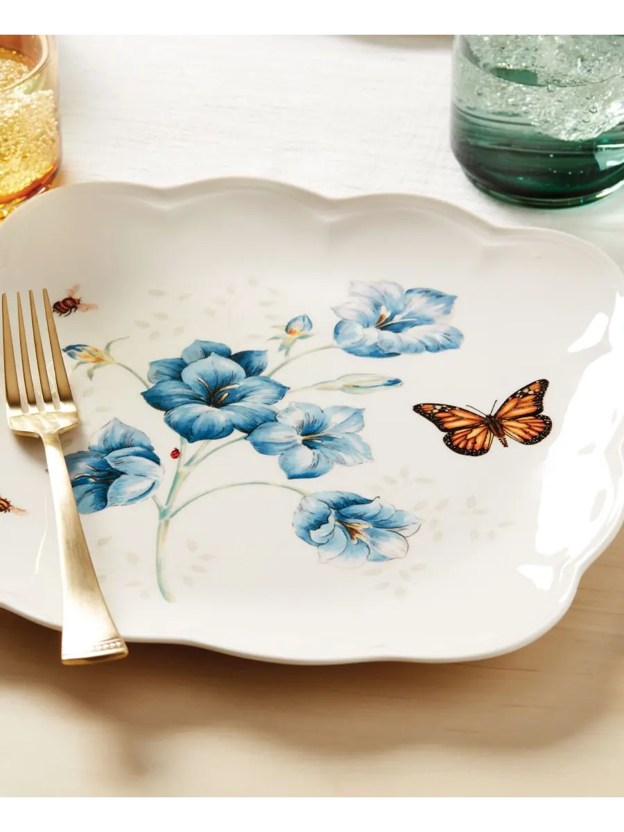 Набор посуды Butterfly Meadow Square из 18 предметов, на 6 персон Lenox — изображение 7 из 10, мульти белый