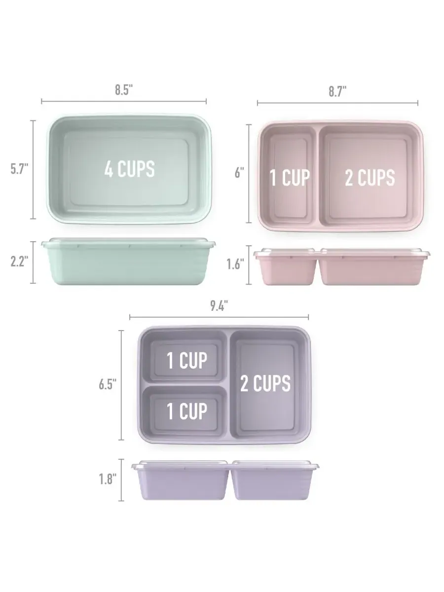 Набор для приготовления еды Prep Meal Prep Kit Gleam Metallic Collection, 60 предметов Bentgo — изображение 5 из 6, мульти