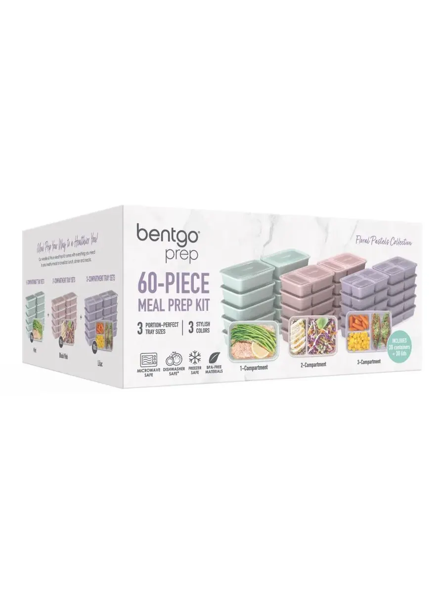 Набор для приготовления еды Prep Meal Prep Kit Gleam Metallic Collection, 60 предметов Bentgo — изображение 6 из 6, мульти