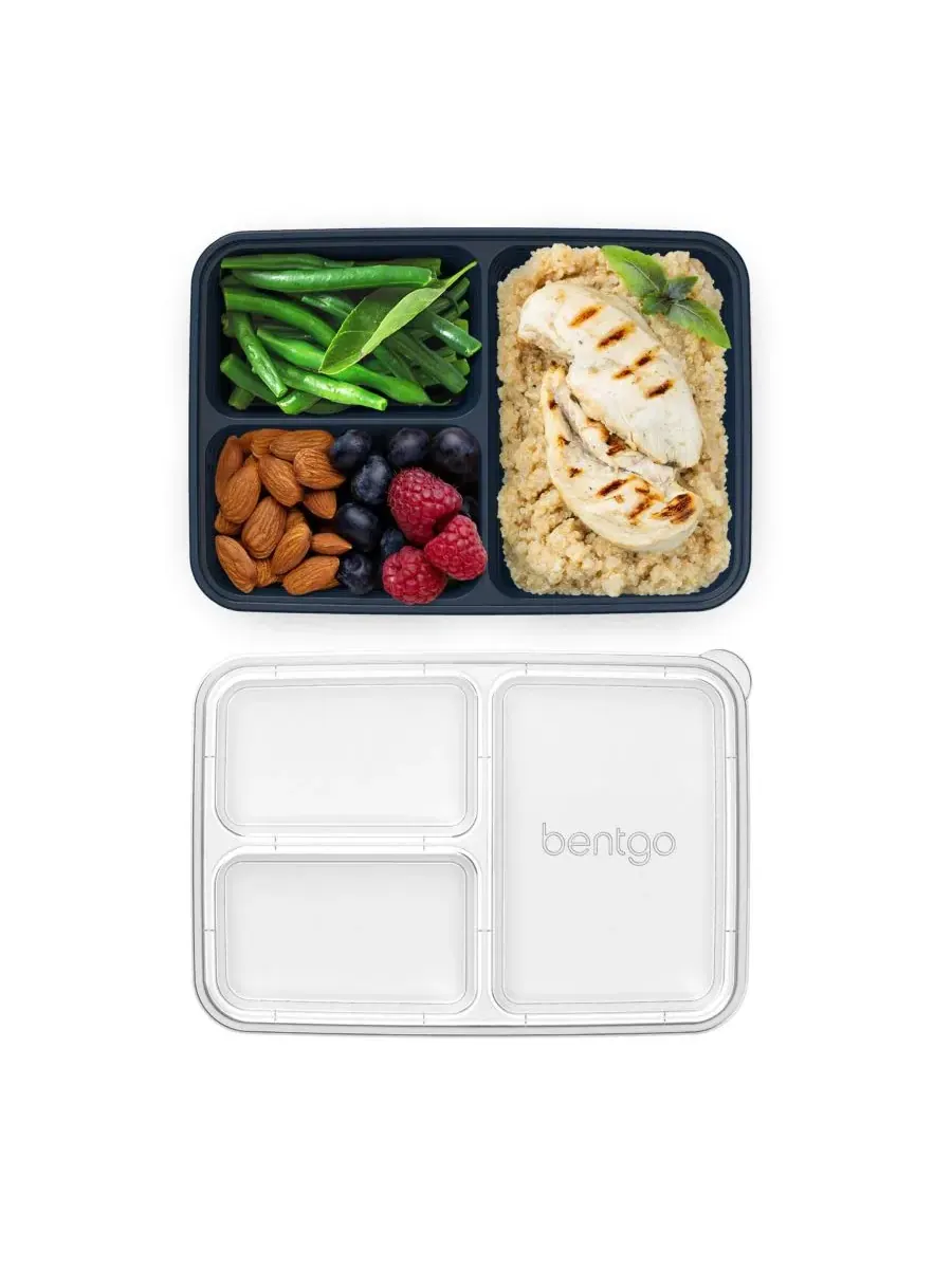 Набор из 10 контейнеров для хранения продуктов Food Prep с 3 отделениями Bentgo — изображение 5 из 8, темно-синий