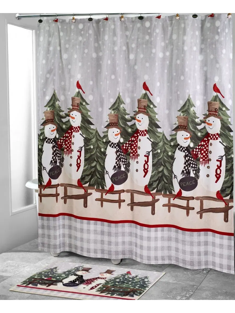 Занавеска для душа Country Friends Holiday из смолы, 183 см x 183 см Avanti — изображение 2 из 2, мульти