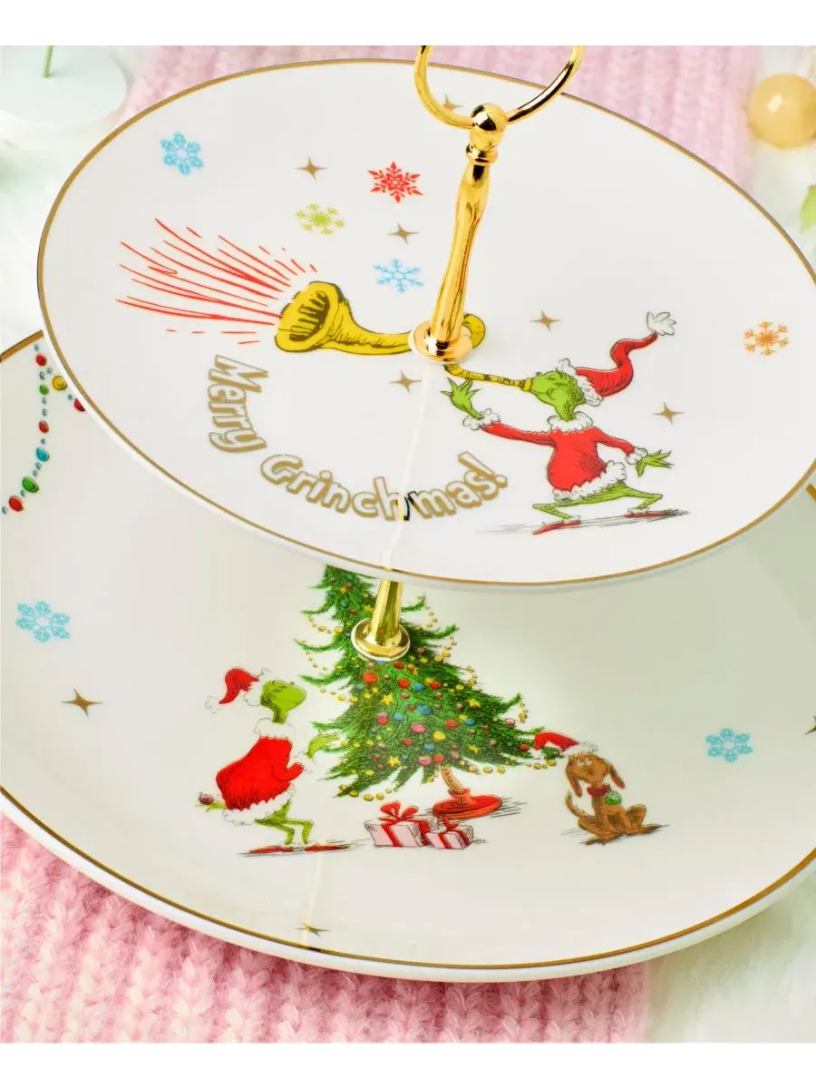 Двухъярусное блюдо Grinchmas 27 см Lenox — изображение 4 из 4, белый