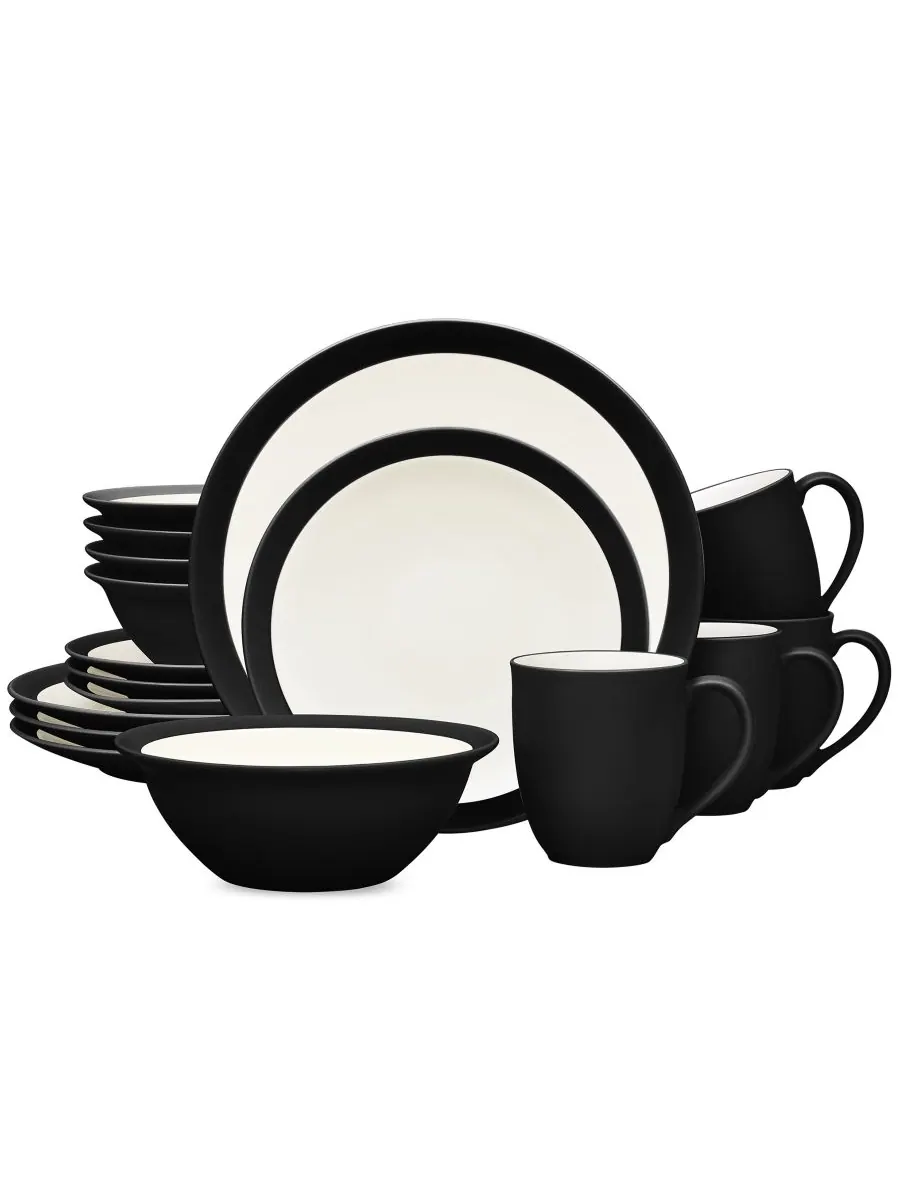 Набор посуды Colorwave Curve, 16 предметов, на 4 персоны Noritake — изображение 1 из 10, серый