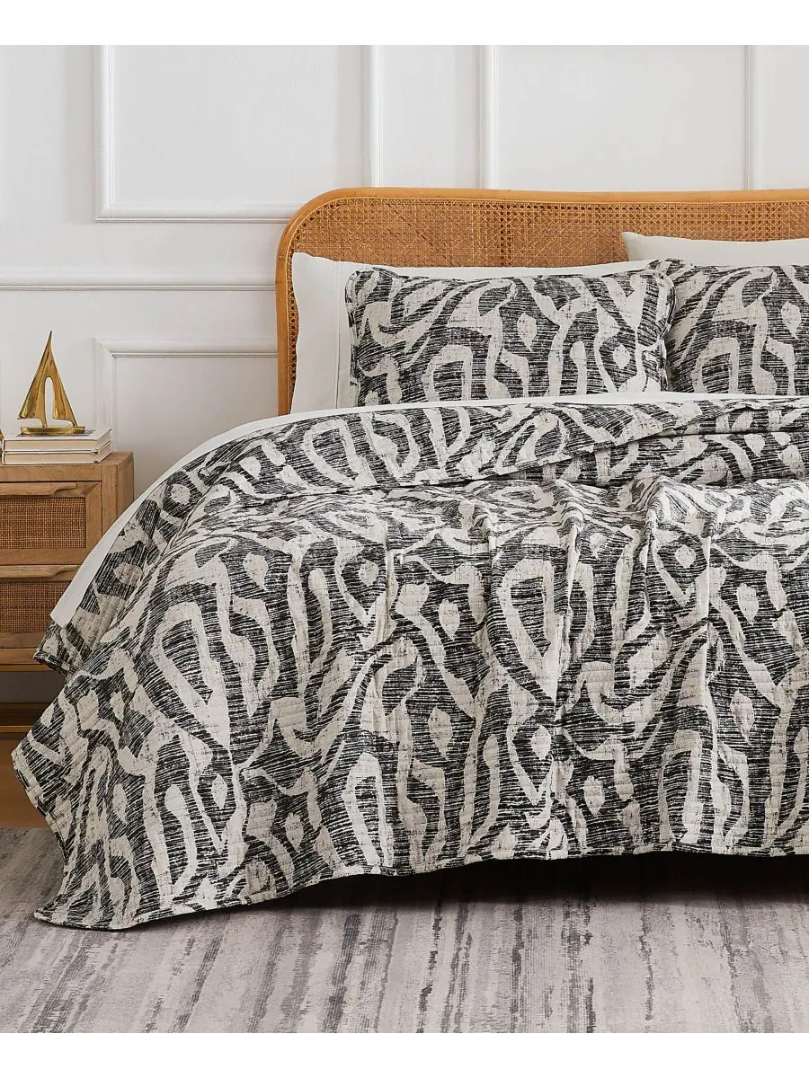 Комплект стеганого одеяла большого размера "Хари" Southshore Fine Linens — изображение 3 из 4, темно-серый