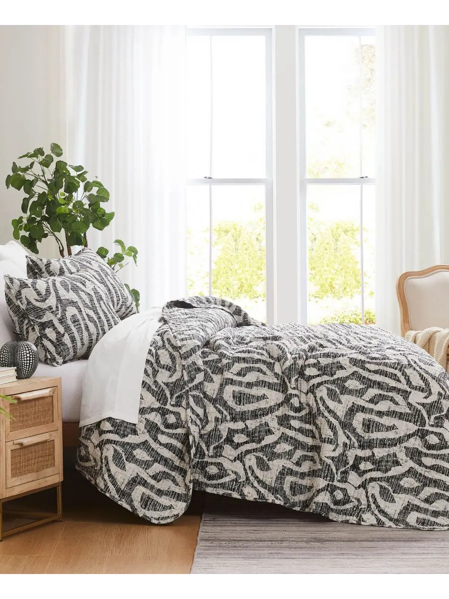 Комплект стеганого одеяла большого размера "Хари" Southshore Fine Linens — изображение 4 из 4, темно-серый