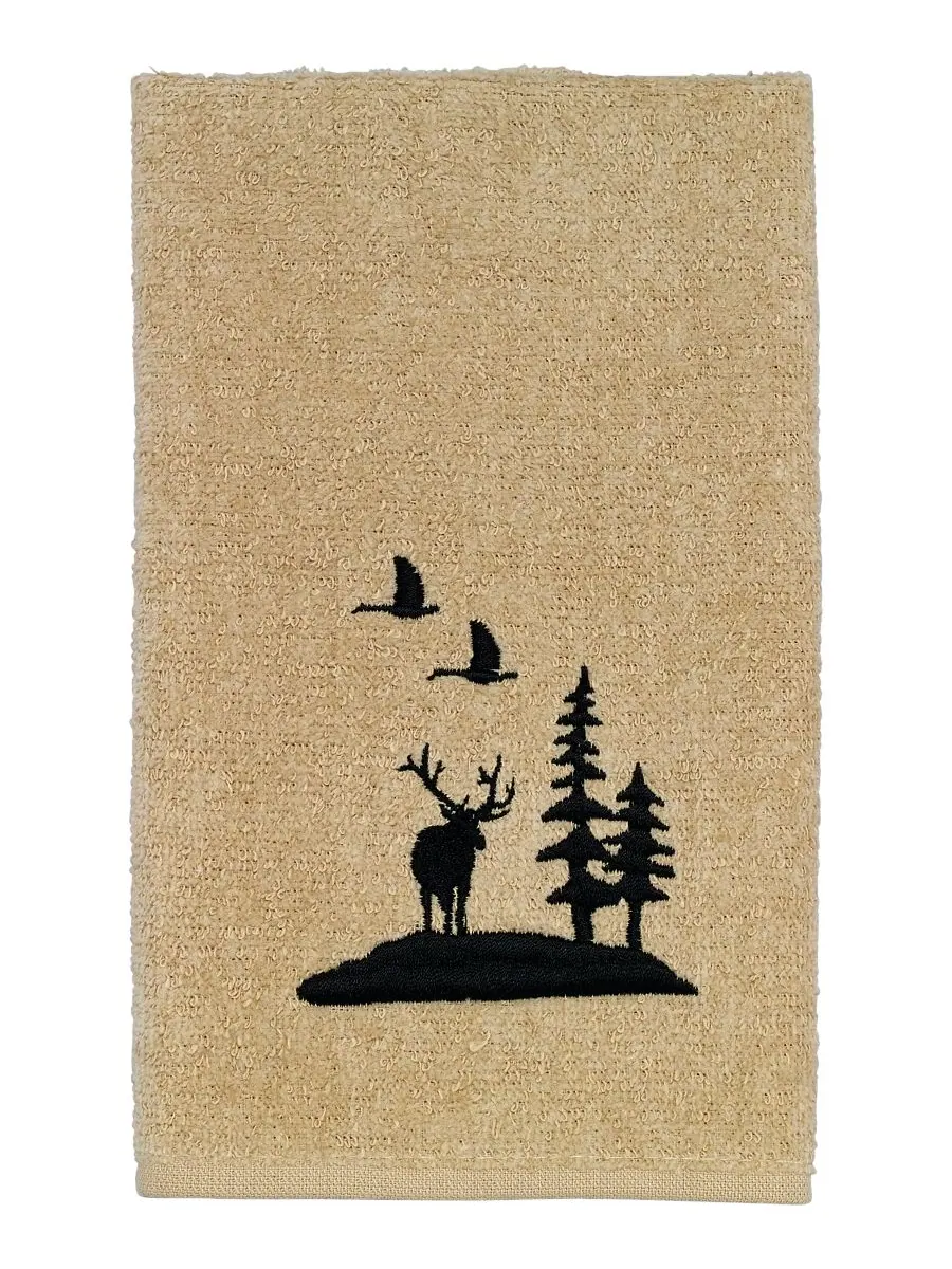 Хлопковое полотенце для рук woodville с клетчатой каймой, 11 x 18 дюймов. Avanti — изображение 1 из 1, ратан
