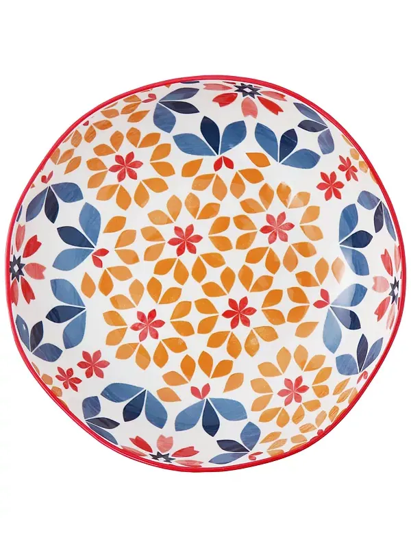 Набор для пасты и мисок Geo Floral из 5 предметов Lorren Home Trends — изображение 3 из 4, мульти