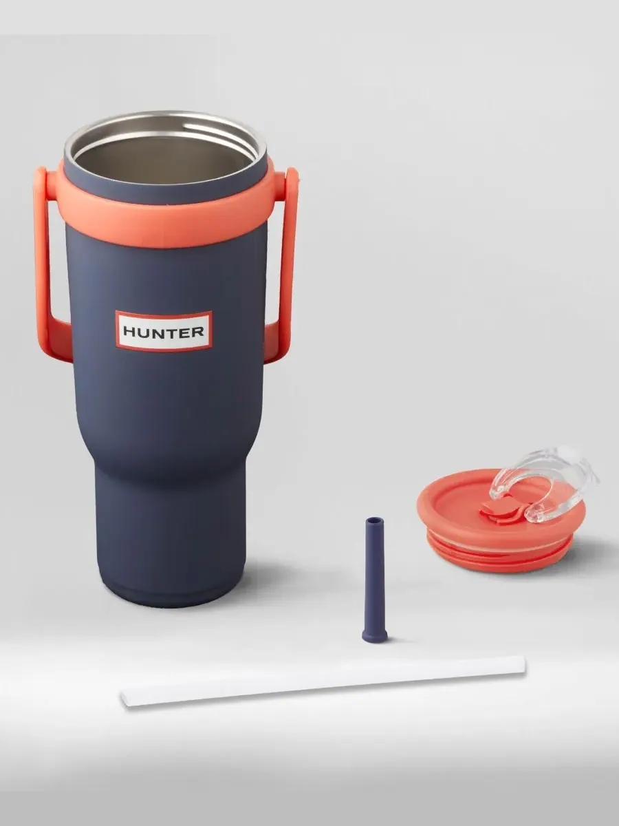 Стакан для воды SwiftSip объемом 1 л (около 1,2 литра) из нержавеющей стали Hunter — изображение 6 из 7, синий