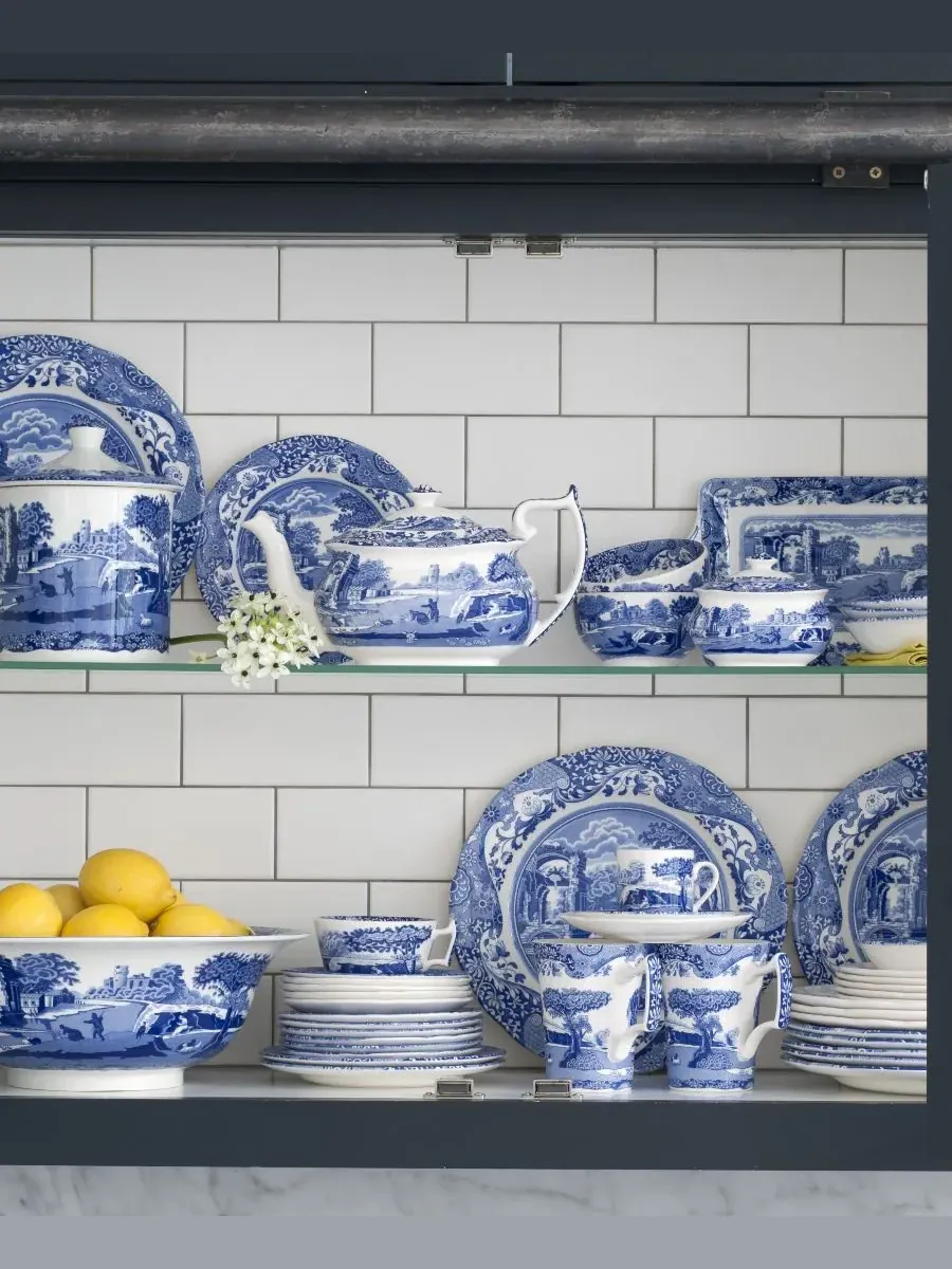 Большая итальянская сервировочная миска синего цвета Spode — изображение 5 из 5, синий
