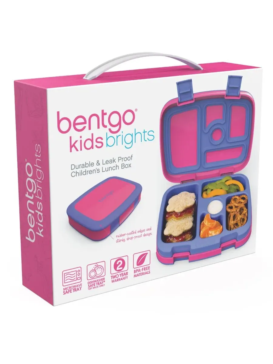 Детский ланч-бокс Kids Brights с 5 отделениями в стиле бенто Bentgo, Fuscia