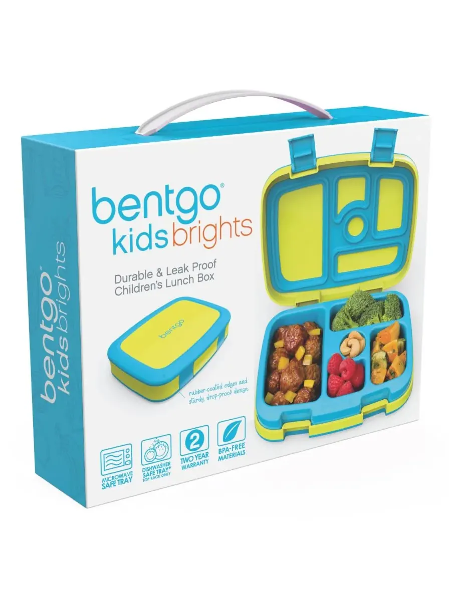 Детский ланч-бокс Kids Brights с 5 отделениями в стиле бенто Bentgo