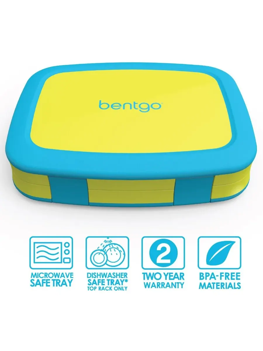 Детский ланч-бокс Kids Brights с 5 отделениями в стиле бенто Bentgo — изображение 5 из 5, желтый