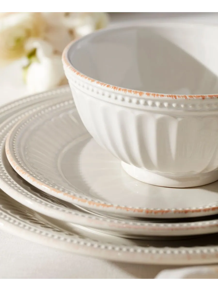 Набор из 4 универсальных мисок French Perle Groove Lenox — изображение 3 из 4, белый