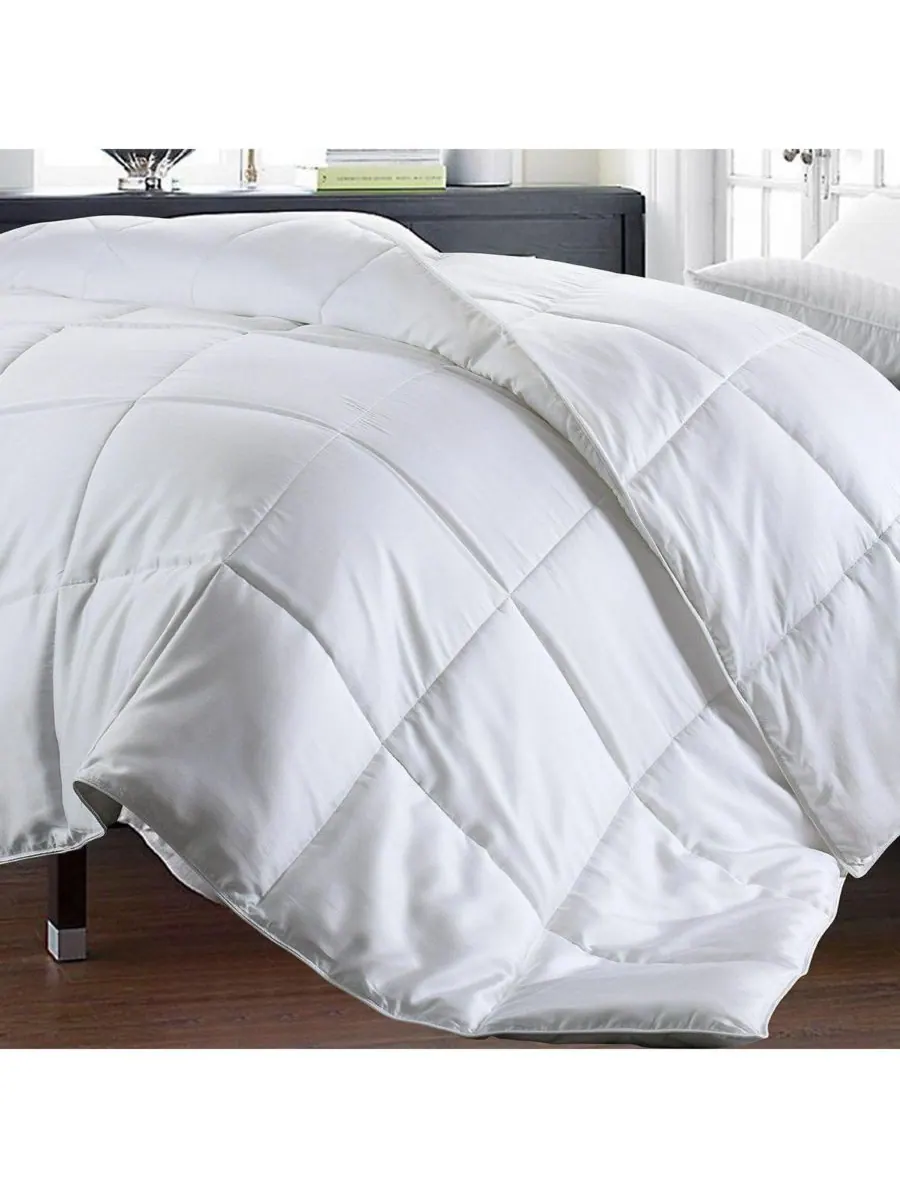 Охлаждающее вискозное одеяло из бамбука, размер Full/Queen Egyptian Linens — изображение 2 из 3, белый