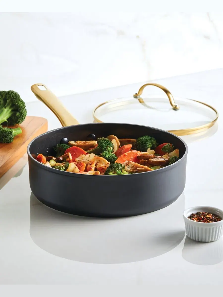 Сковорода Forged Induction Ceramic Nonstick объемом 3 л (около 9,8 л) с крышкой, керамическая, с — изображение 10 из 11