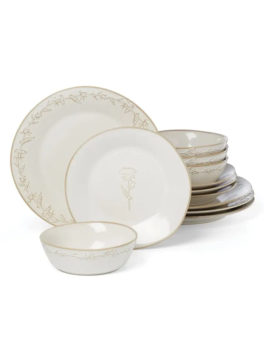 Набор посуды Homespun из 12 предметов, на 4 персоны Lenox — изображение 1 из 10, белый