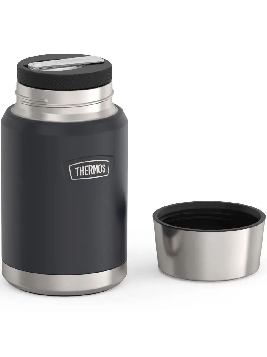 Контейнер для еды Icon Series объемом 0,7 л с ложкой Thermos — изображение 4 из 7, серый