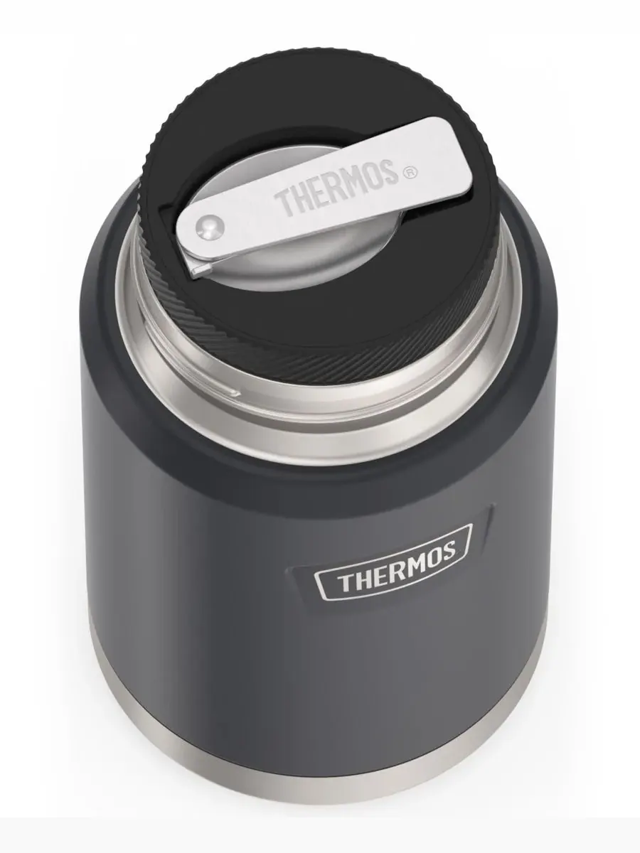 Контейнер для еды Icon Series объемом 0,7 л с ложкой Thermos — изображение 5 из 7, серый