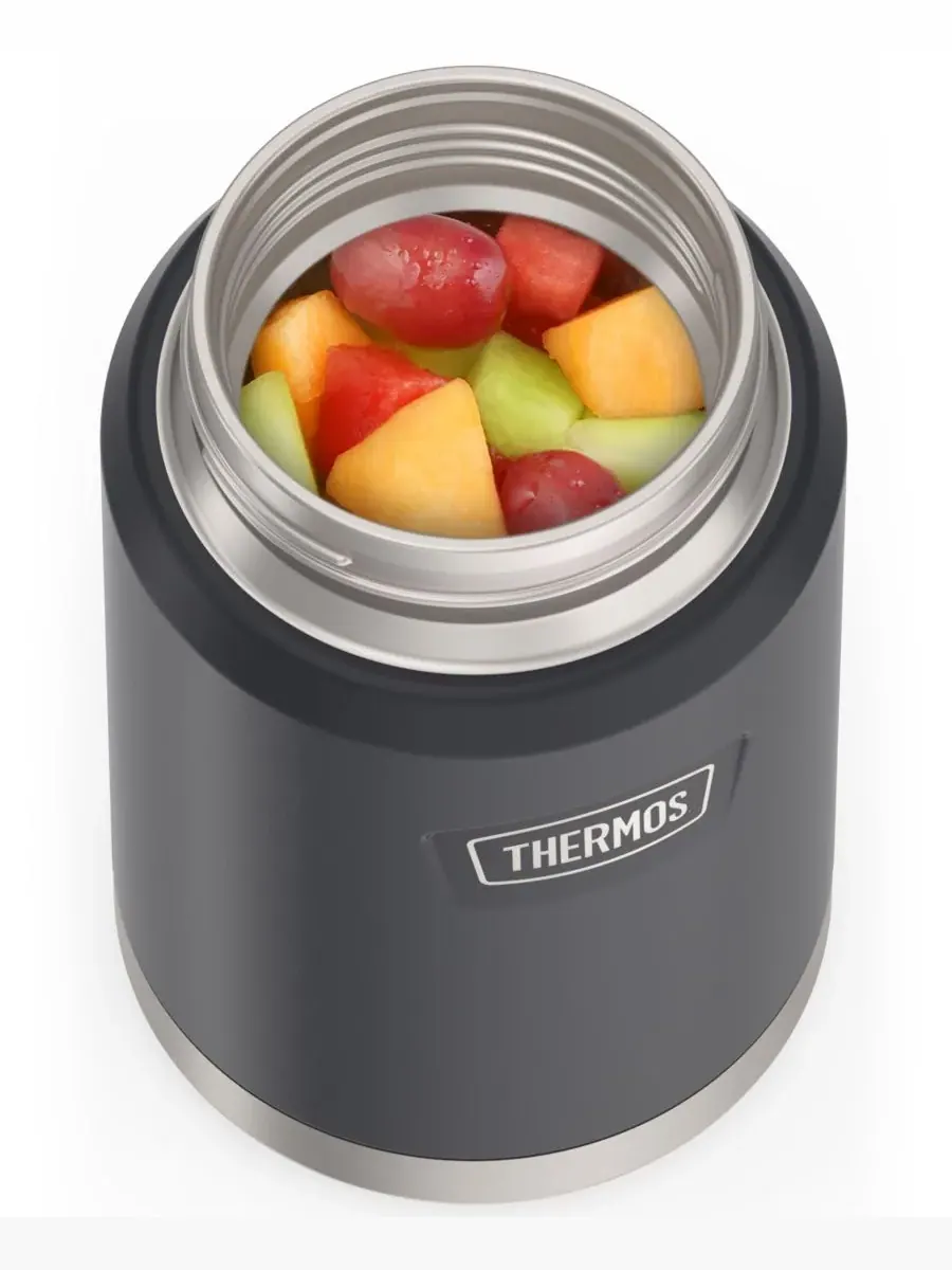 Контейнер для еды Icon Series объемом 0,7 л с ложкой Thermos — изображение 6 из 7, серый
