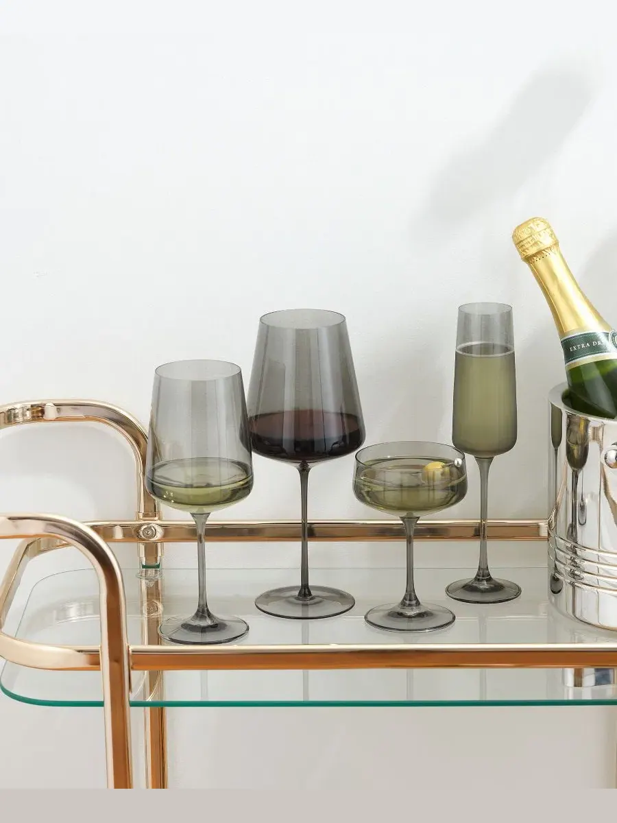 Набор из 16 бокалов Sidney Stemware JoyJolt — изображение 2 из 8, дымчатый