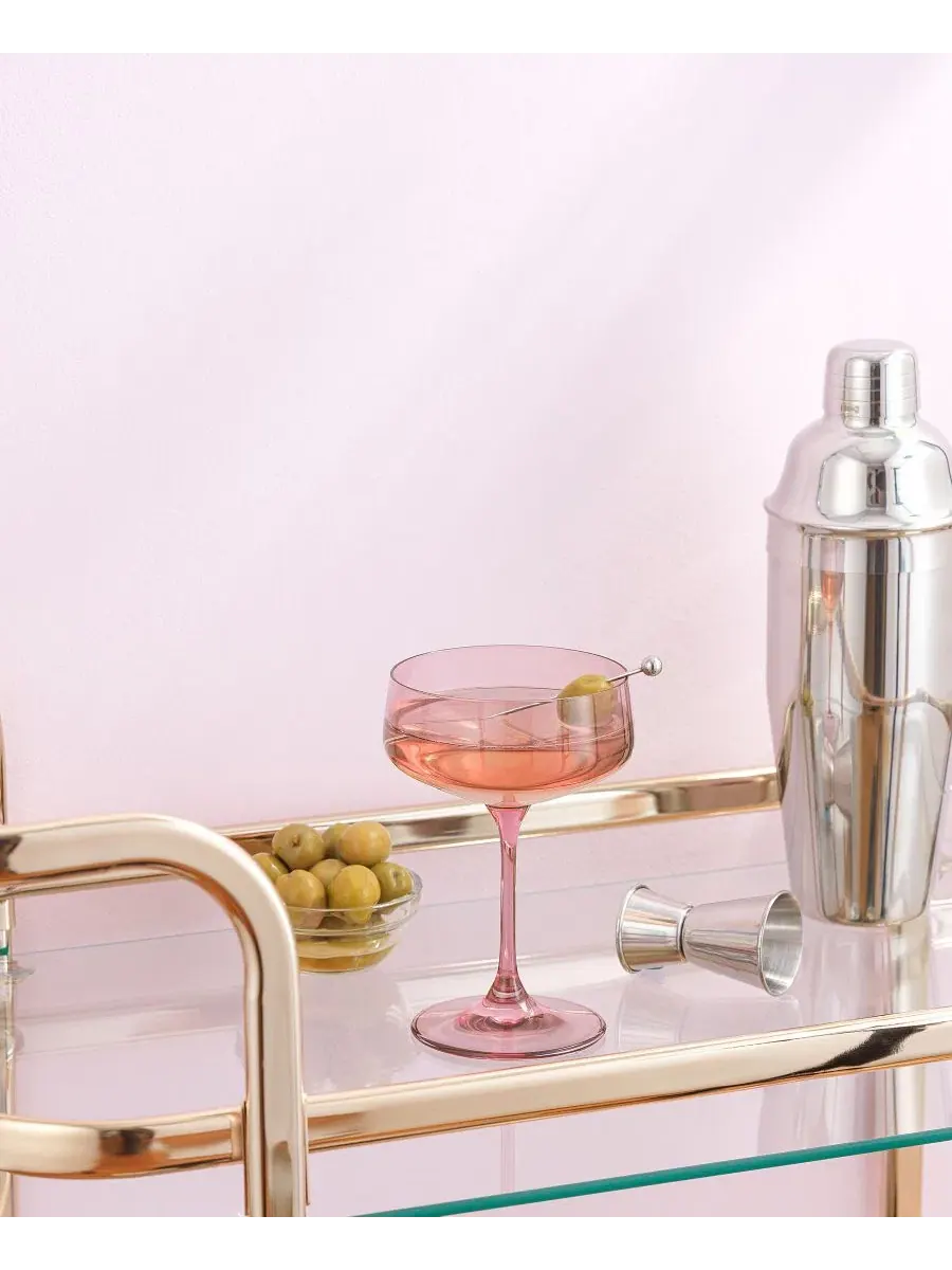 Набор из 16 бокалов Sidney Stemware JoyJolt — изображение 5 из 6, пудровый розовый