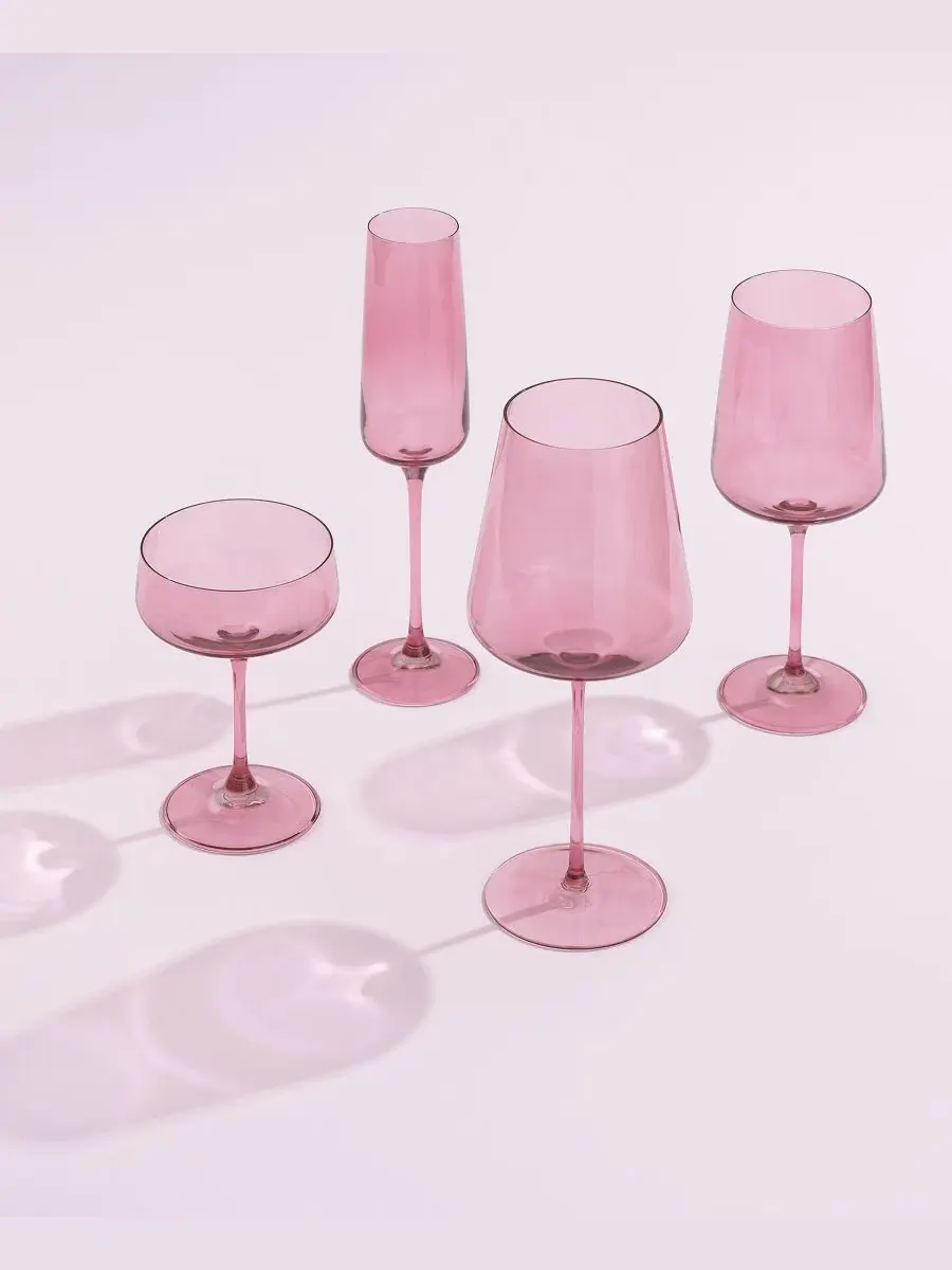 Набор из 16 бокалов Sidney Stemware JoyJolt — изображение 6 из 6, пудровый розовый