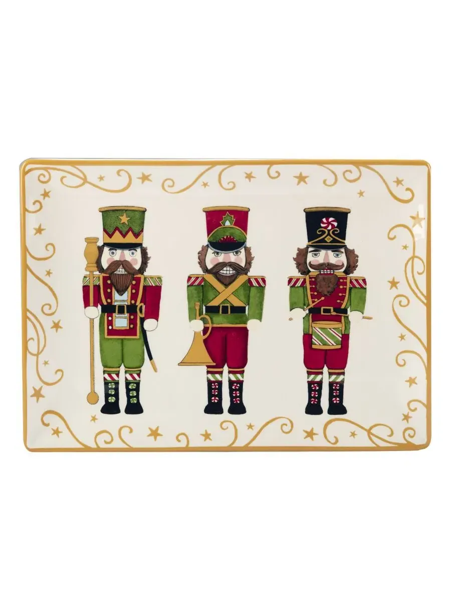 Прямоугольное блюдо Holiday Magic Nutcracker, 35,6 x 25,4 см Certified International — изображение 1 из 1