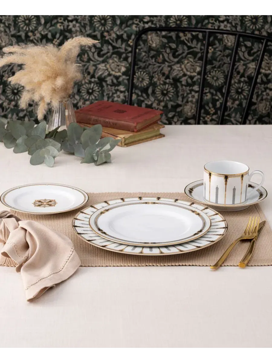 Набор посуды Empire Gold из 5 предметов Noritake — изображение 3 из 6, золотистый белый