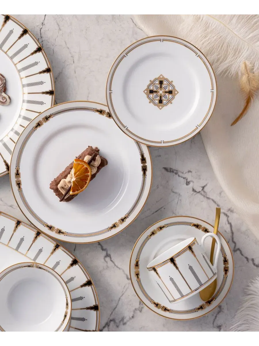 Набор посуды Empire Gold из 5 предметов Noritake — изображение 4 из 6, золотистый белый