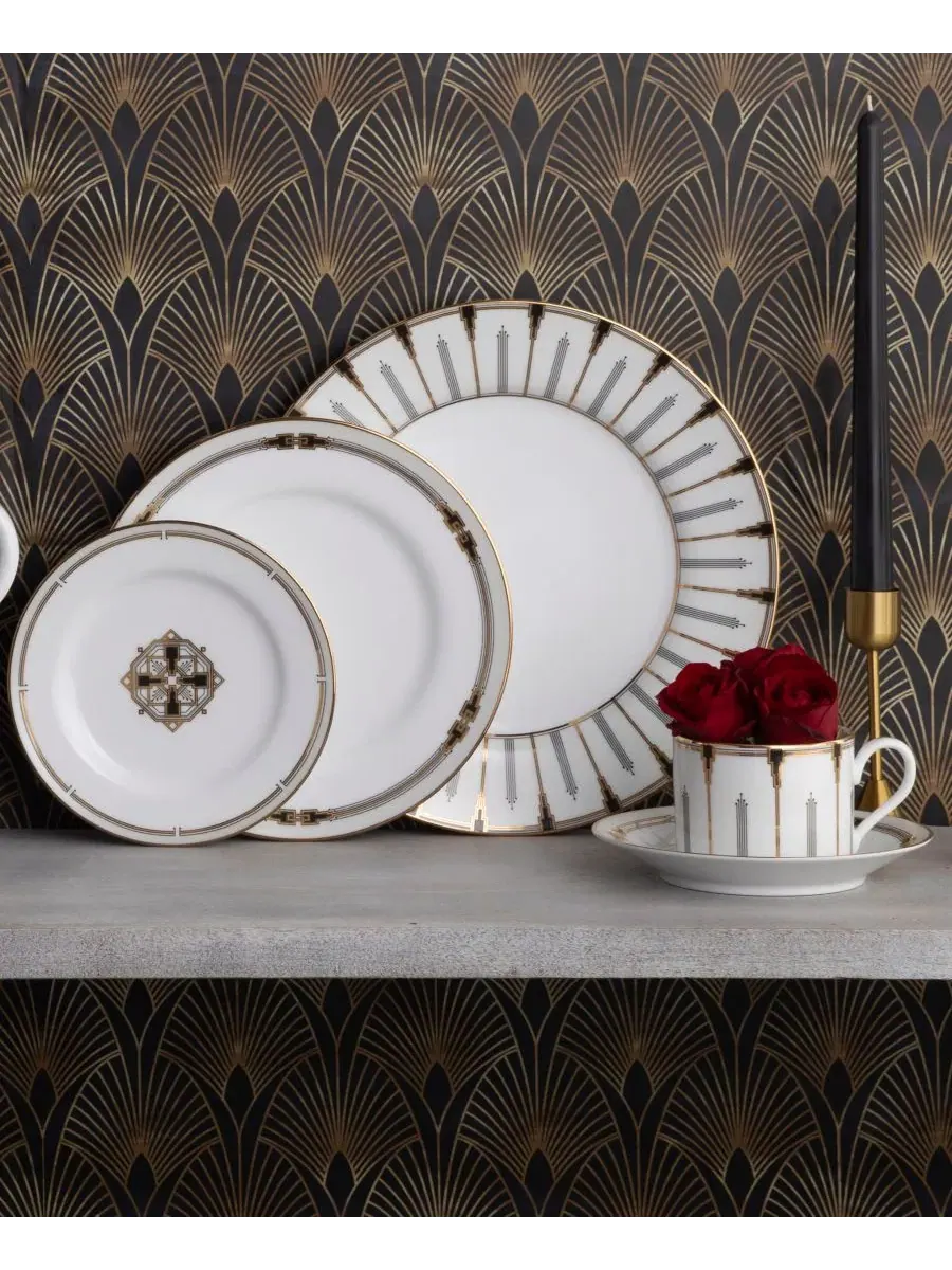 Набор посуды Empire Gold из 5 предметов Noritake — изображение 5 из 6, золотистый белый