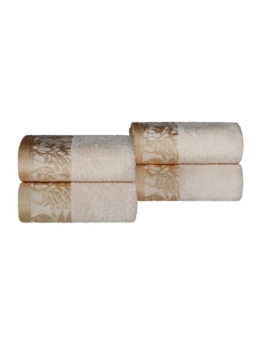 Набор из 4 полотенец для рук Wisteria Floral Embroidered Jacquard Border Cotton Superior