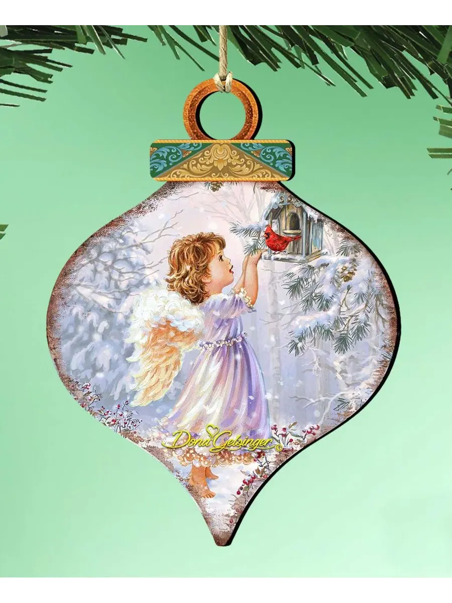 Елочная игрушка из дерева Red Robin Woodland Angel Designocracy — изображение 3 из 5, мульти