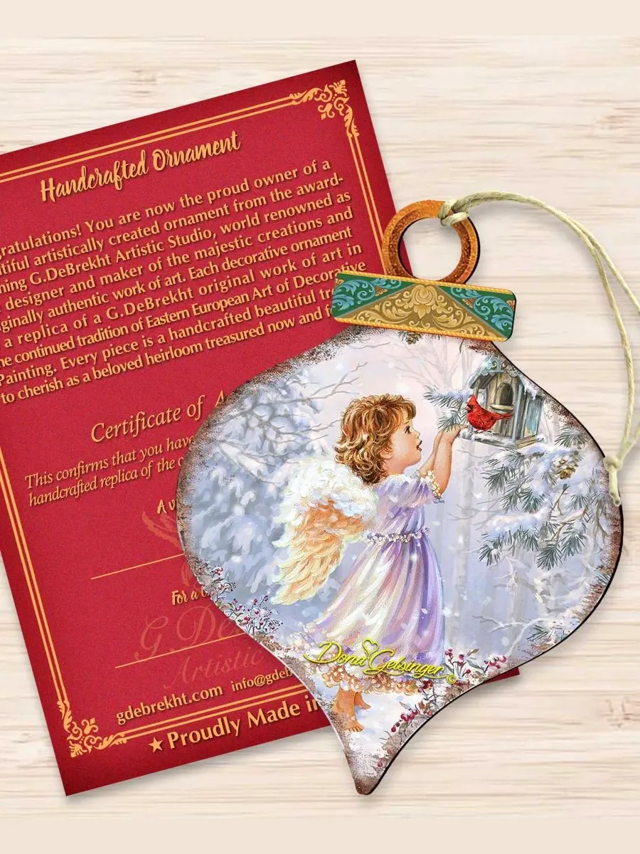 Елочная игрушка из дерева Red Robin Woodland Angel Designocracy — изображение 5 из 5, мульти