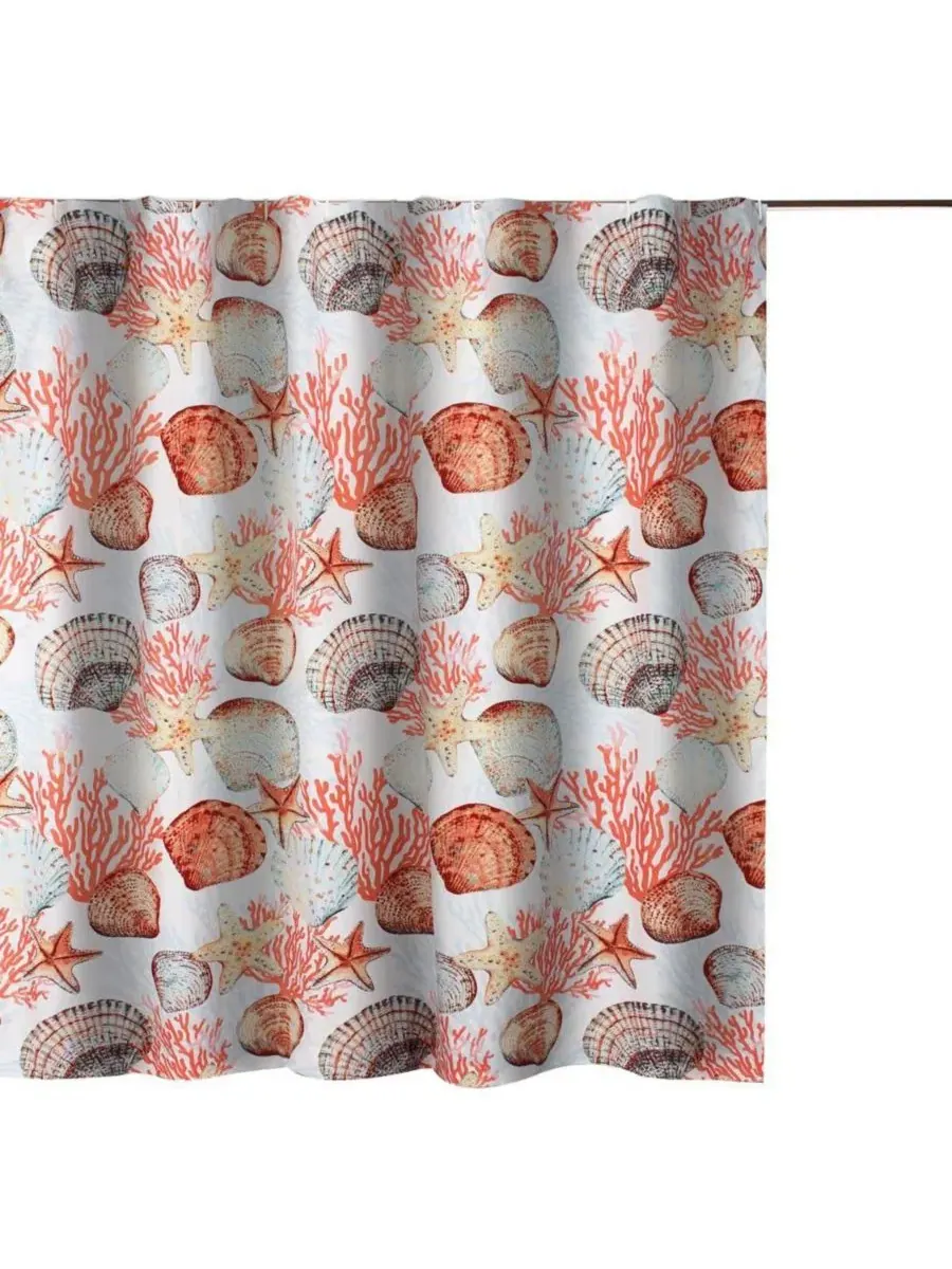 Шторка для ванной Beach Days Coral Greenland Home Fashions — изображение 1 из 3, коралл