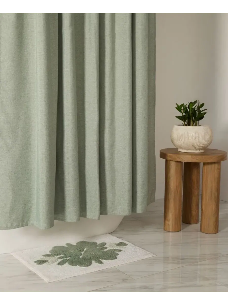 Шторка для ванной с эффектом льна, 183 x 183 см ienjoy Home — изображение 6 из 9, шалфейный