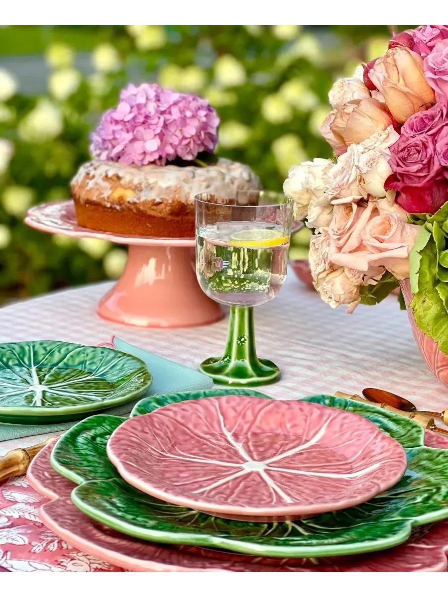Тарелка-капуста для торта Cabbage Collection Pink Edition Bordallo Pinheiro, 30 см — изображение 5 из 5, розовый