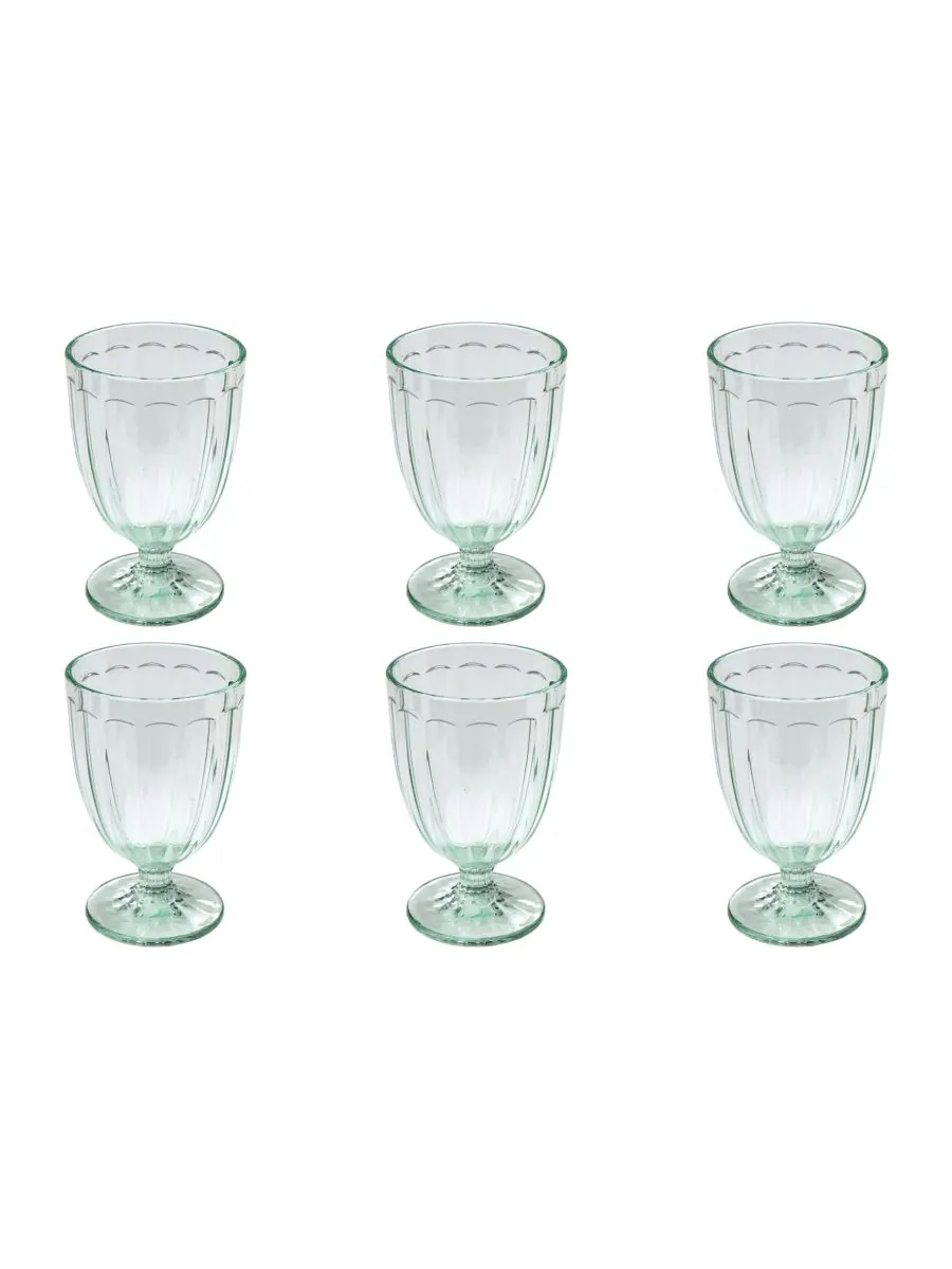 Набор из 6 больших простых бокалов с волнистым краем Abode Homewares — изображение 1 из 5, прозрачный