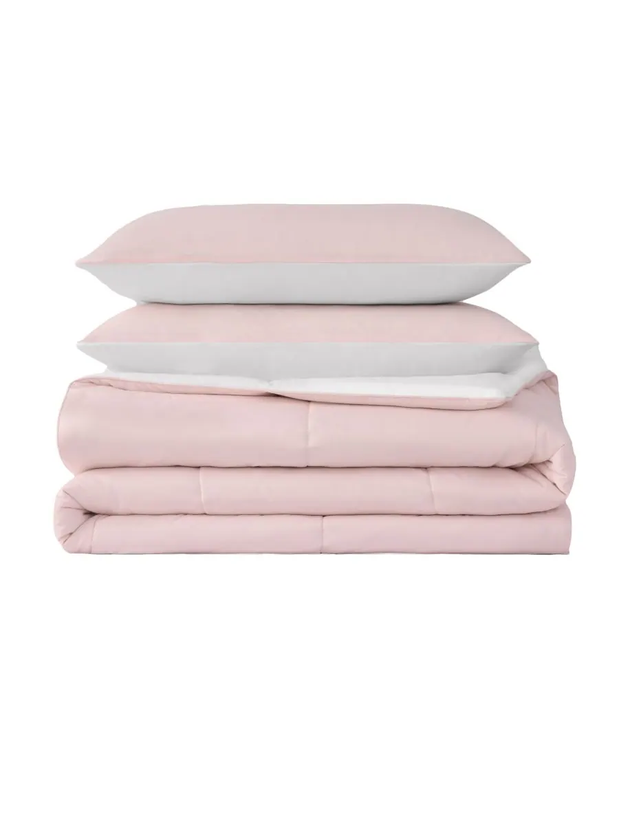 Двустороннее одеяло с квадратной строчкой, 3 предмета, размер Full/Queen Juicy Couture — изображение 7 из 10, розовый