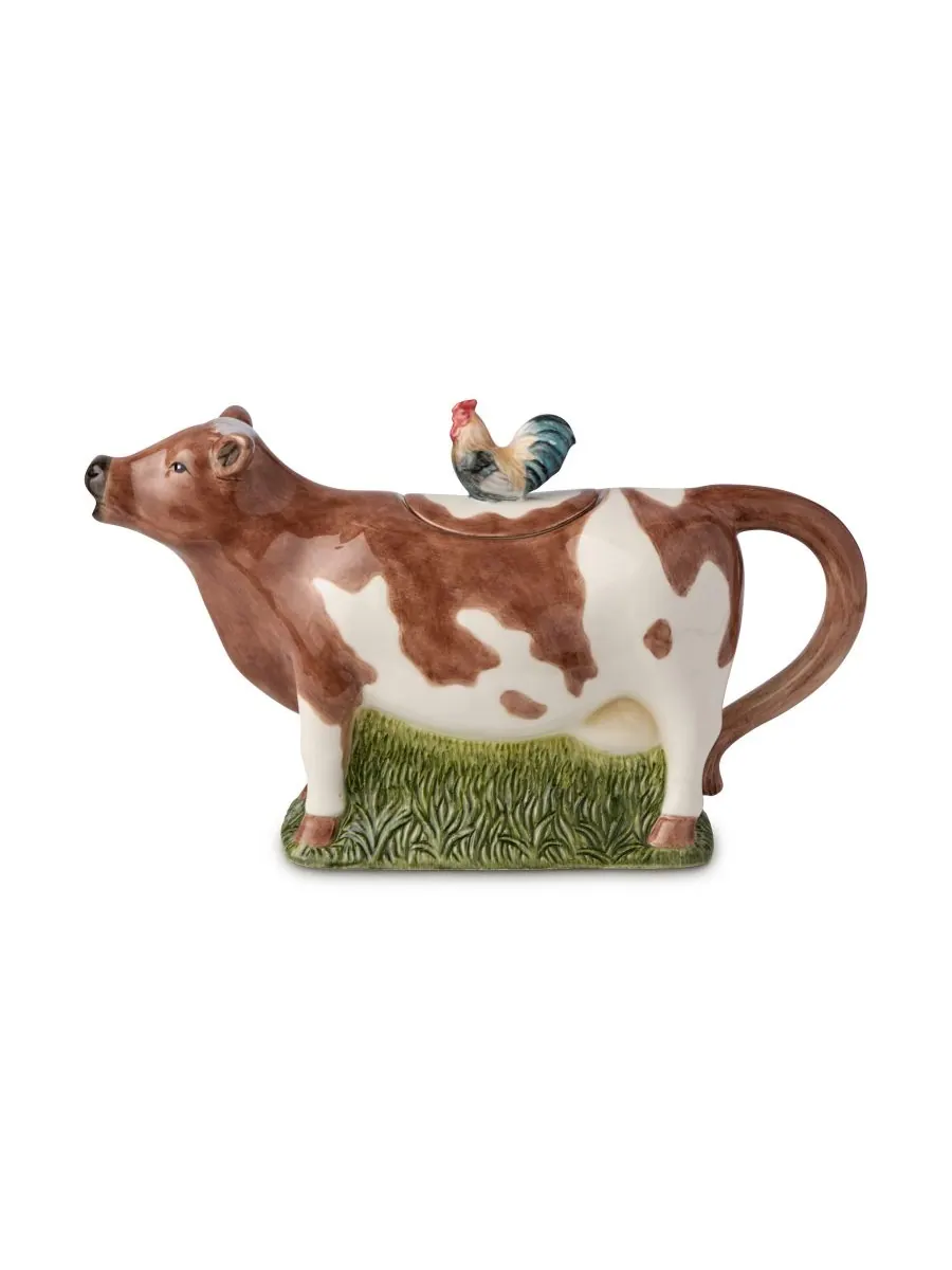 Винтажный фермерский 3D-чайник в виде коровы Certified International — изображение 2 из 5, мульти