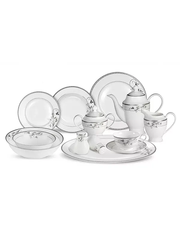 Набор столовых приборов Viola 57-предметный, сервиз на 8 персон Lorren Home Trends — изображение 1 из 2, серебряный