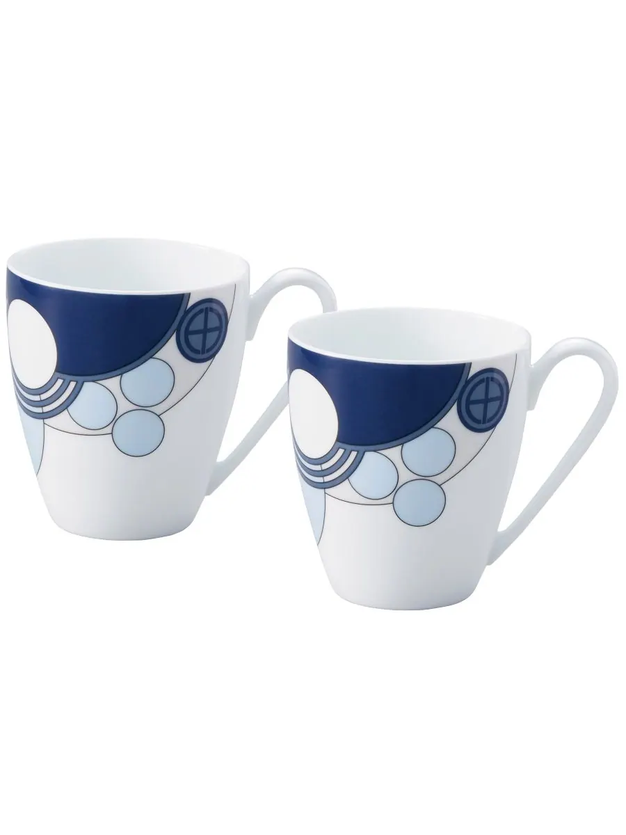 Noritake Набор из 2 кружек Frank Lloyd Wright Imperial Cabaret Blue, 10 унций — изображение 1 из 7, синий