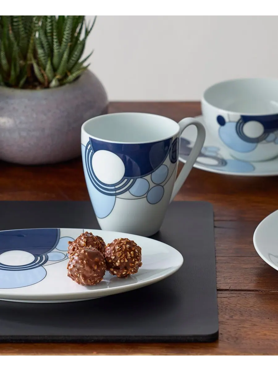 Noritake Набор из 2 кружек Frank Lloyd Wright Imperial Cabaret Blue, 10 унций — изображение 2 из 7, синий