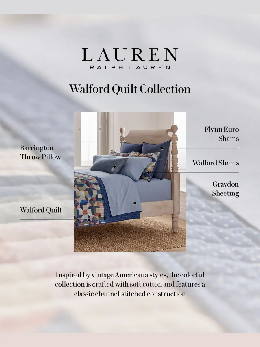 Одеяло Уолфорд, двуспальное Lauren Ralph Lauren, Navy, Twin — изображение 9 из 10, темно-синий