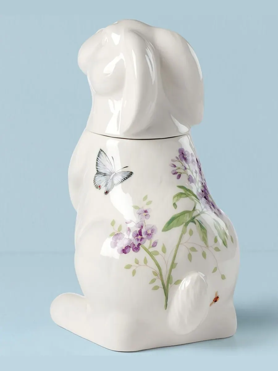 Банка для печенья «Луговой кролик с бабочками» Lenox — изображение 4 из 4, мульти белый