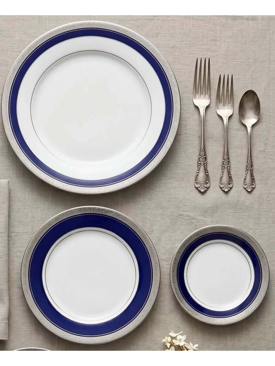 Сервировочный набор из 5 предметов Crestwood Cobalt Platinum Noritake — изображение 2 из 5, нет цвета