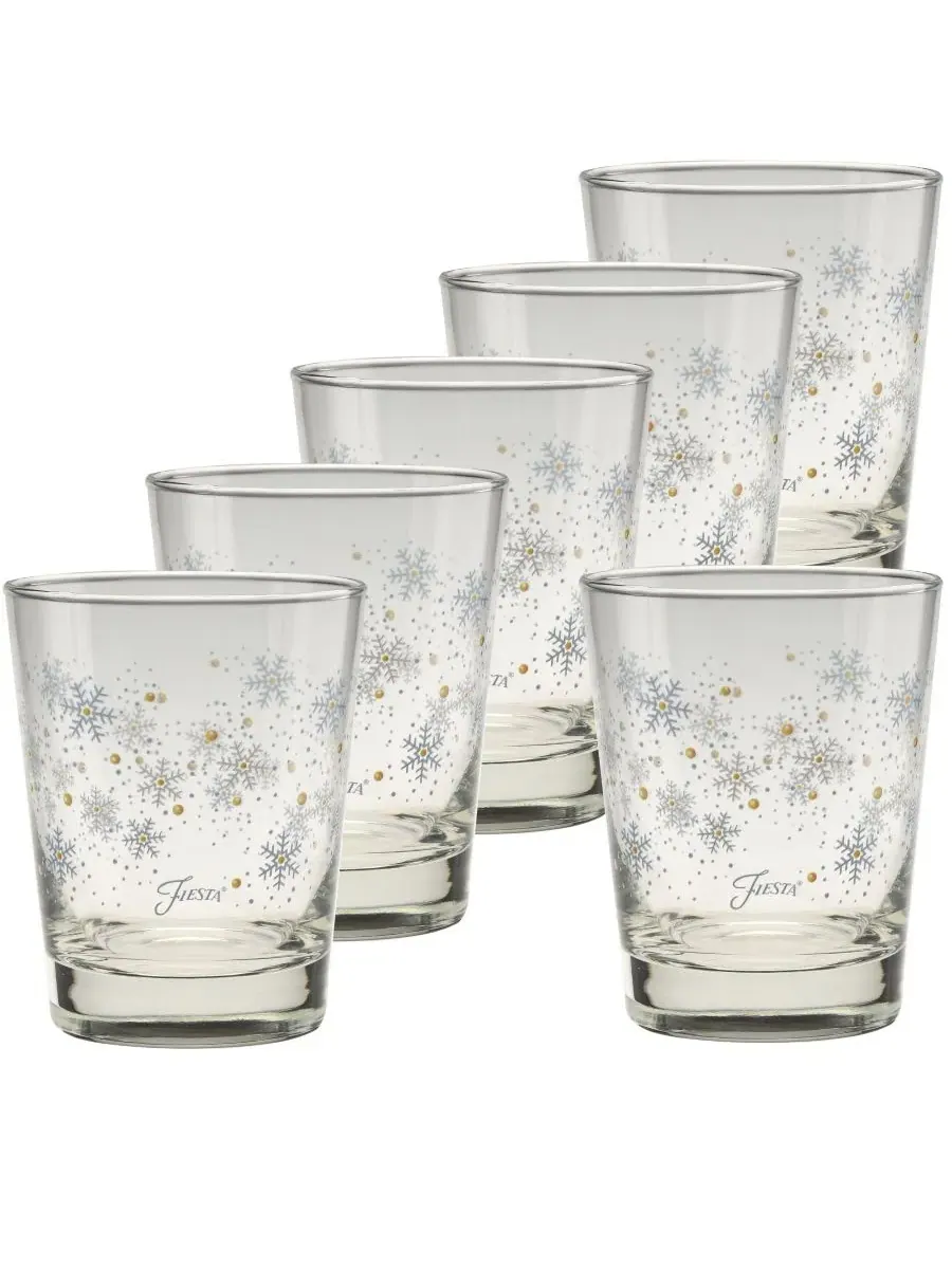 Набор из 6 стаканов для виски Snowflakes Double Old Fashioned Fiesta — мульти
